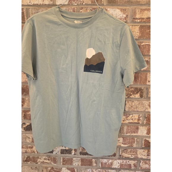 Fjallraven Women's Organic Cotton T Shirt Graphic Print Sage Green Size L - Picture 3 of 5